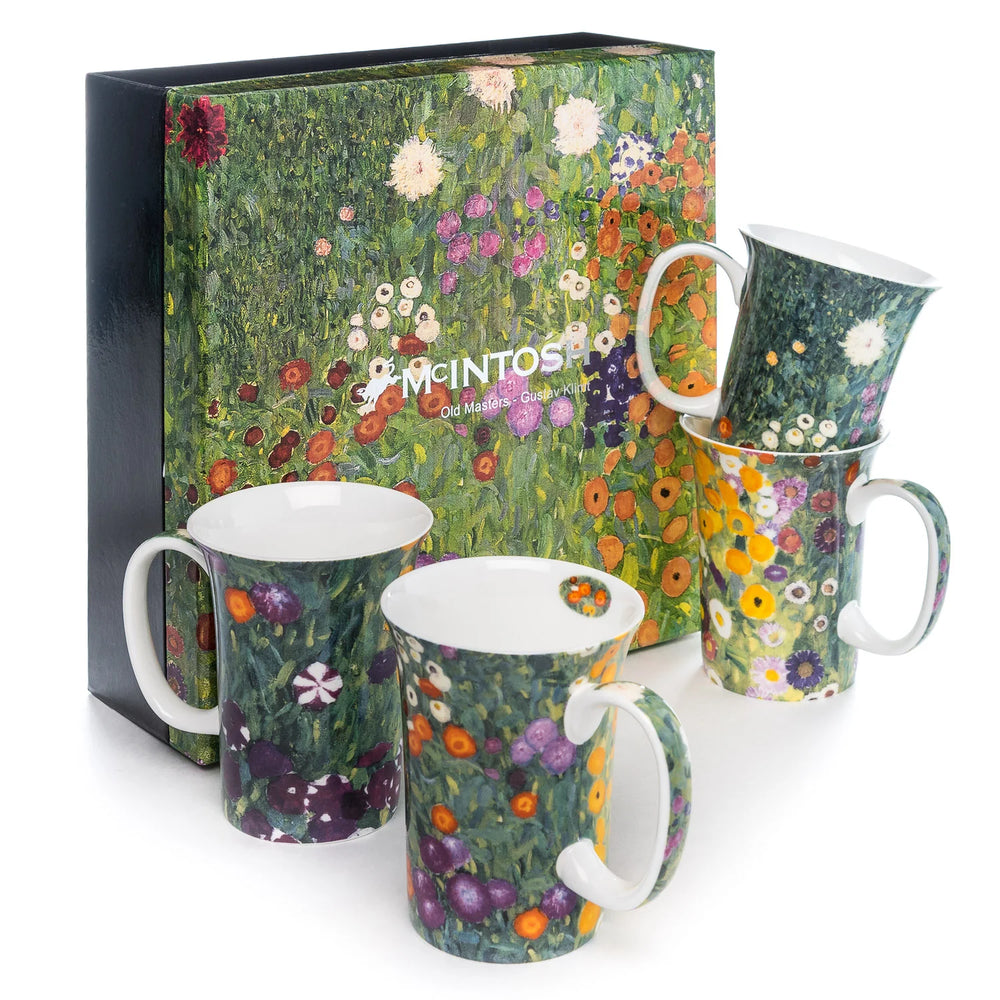 Klimt Flower Garden Set of 4 Mugs