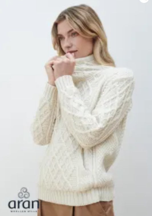 Aran Wool Super Soft Pullover Sweater Natural (B532 367)