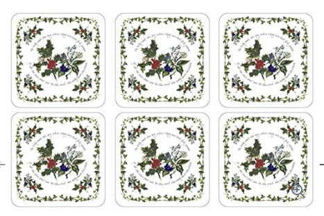 Pimpernel Holly & Ivy Coasters Set of 6