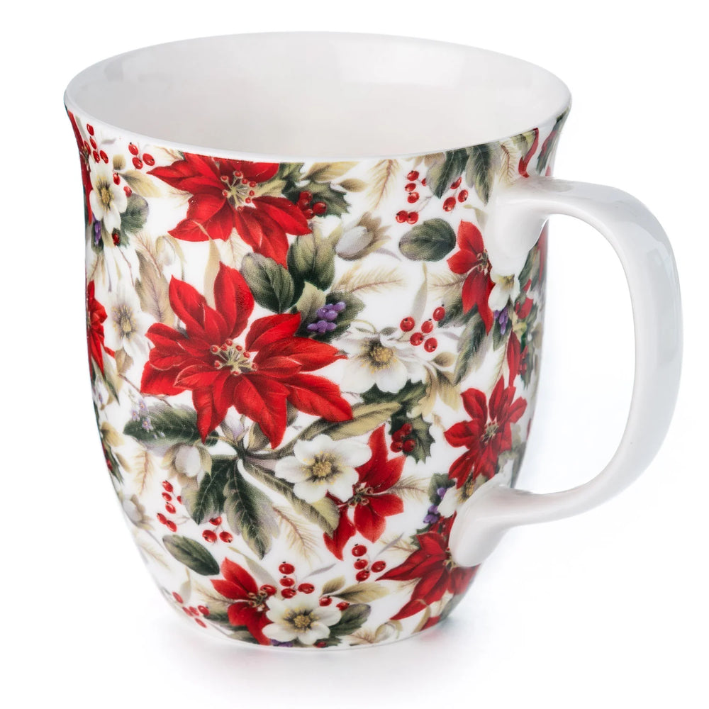 Pretty Chintzy Poinsettia Java Mug