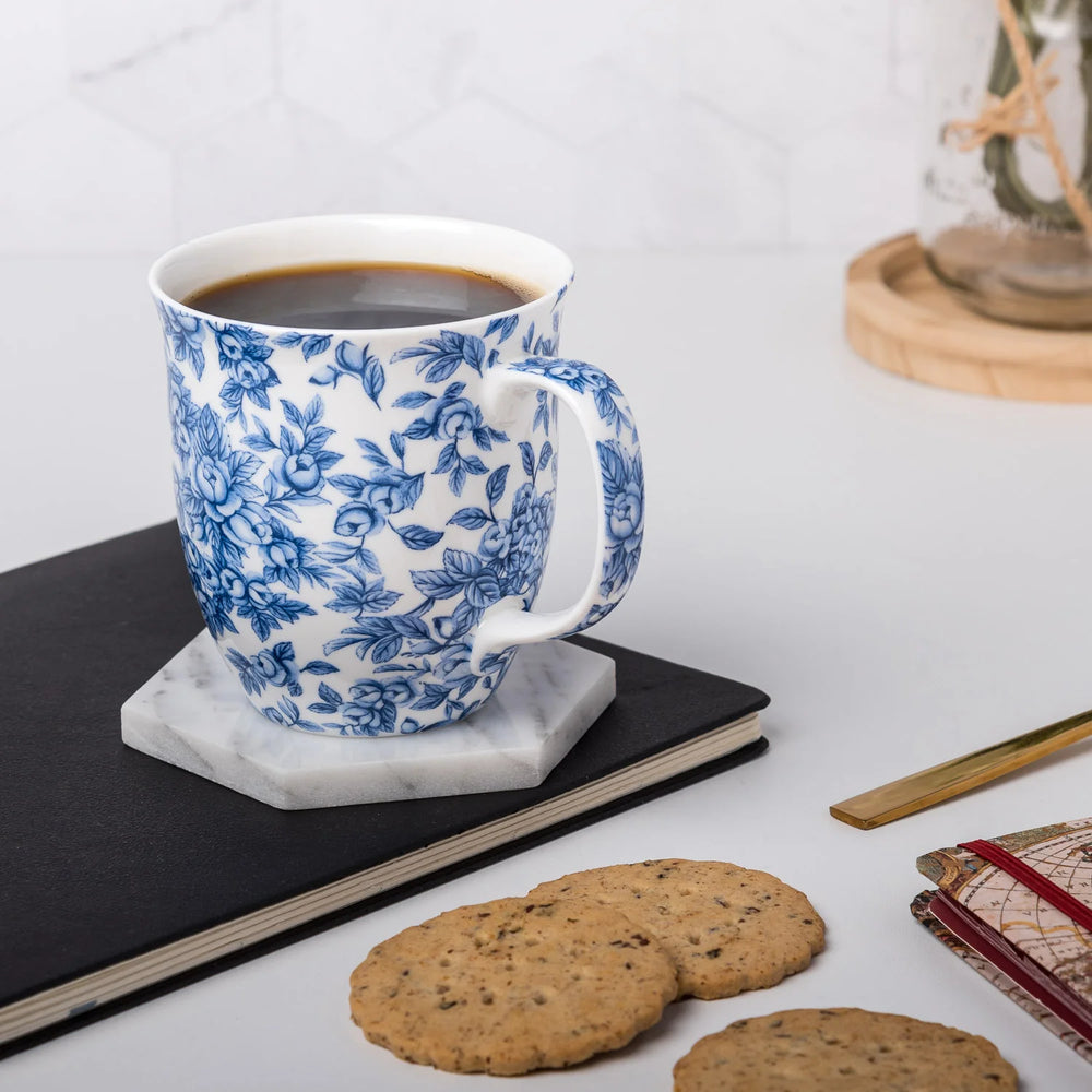 Pretty Chintzy Light Blue Roses Java Mug