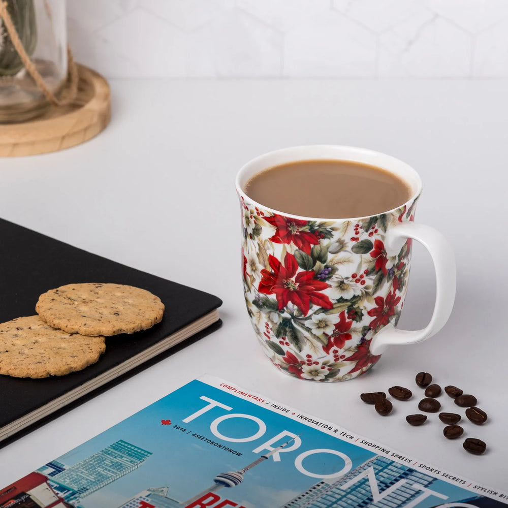 Pretty Chintzy Poinsettia Java Mug