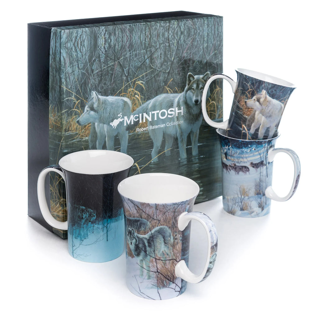 Robert Bateman Wolves Set of 4 Mugs