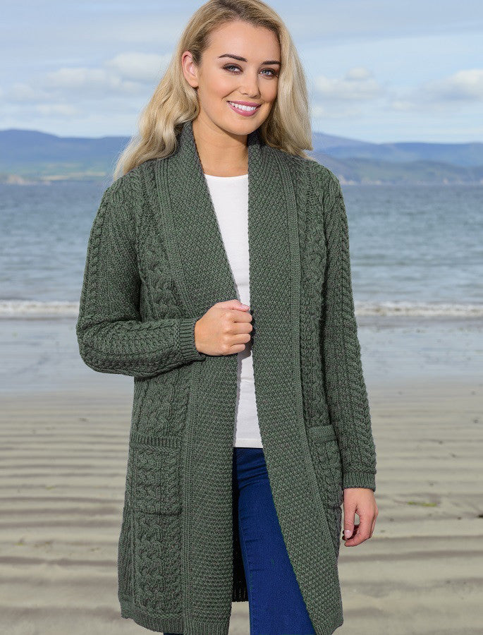 Aran Irish Open Coat Sweater Thundra (SH4788)