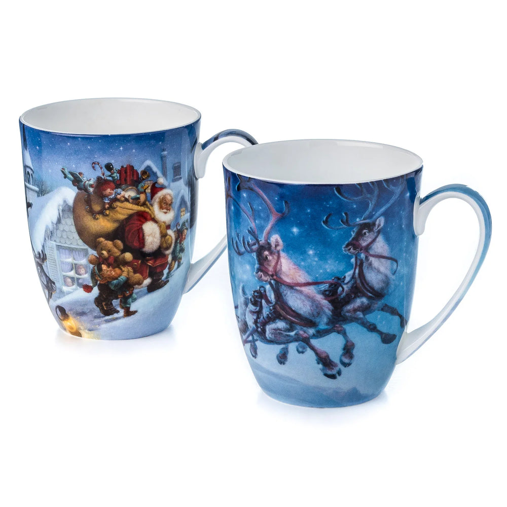 Scott Gustafson Santa Claus Mug Pair