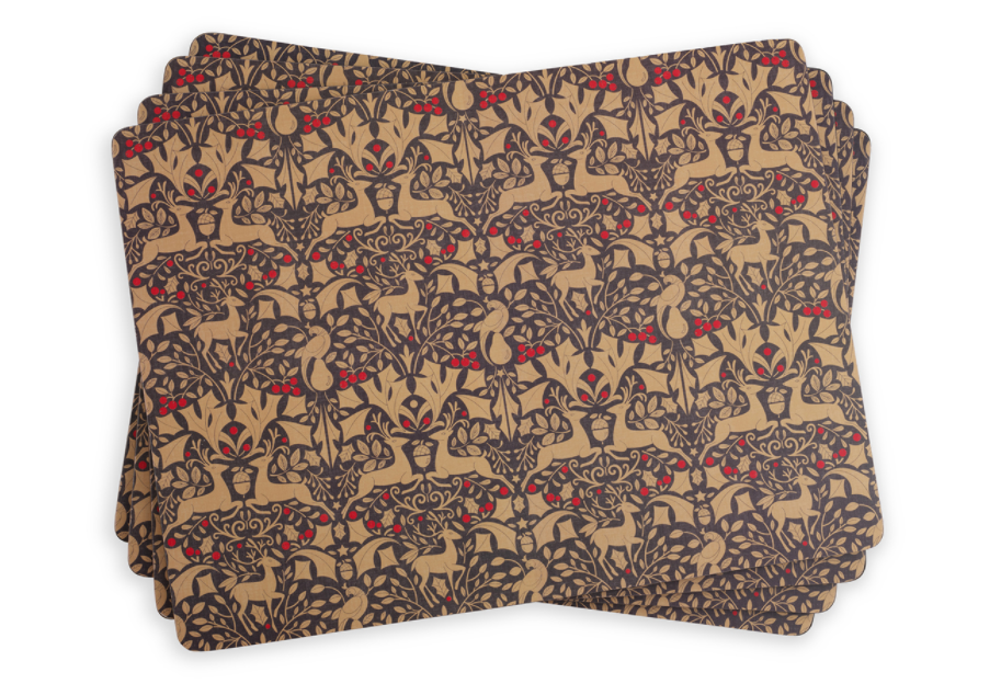 Pimpernel Traditional Christmas Taupe Placemats Set of 4