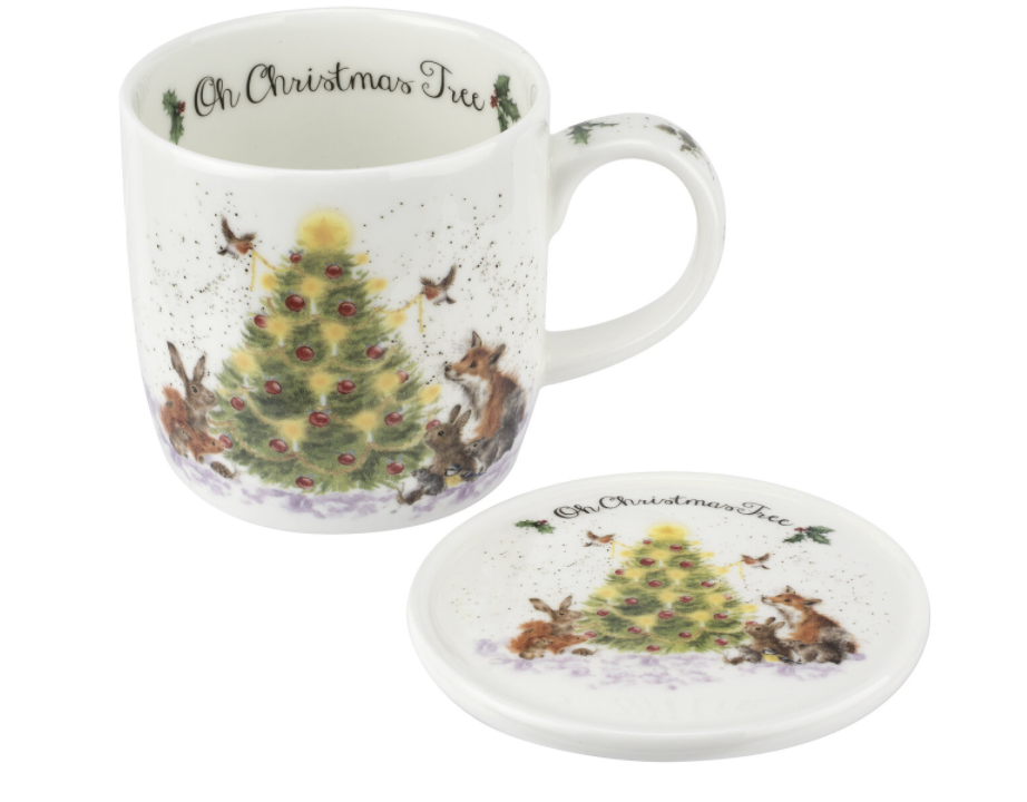 Wrendale Mug & Coaster - Oh Christmas Tree
