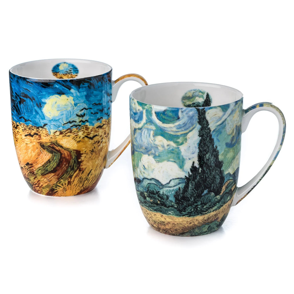Van Gogh Wheatfields Mug Pair