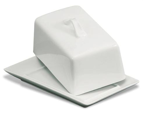 BIA Butter Dish- White Porcelain