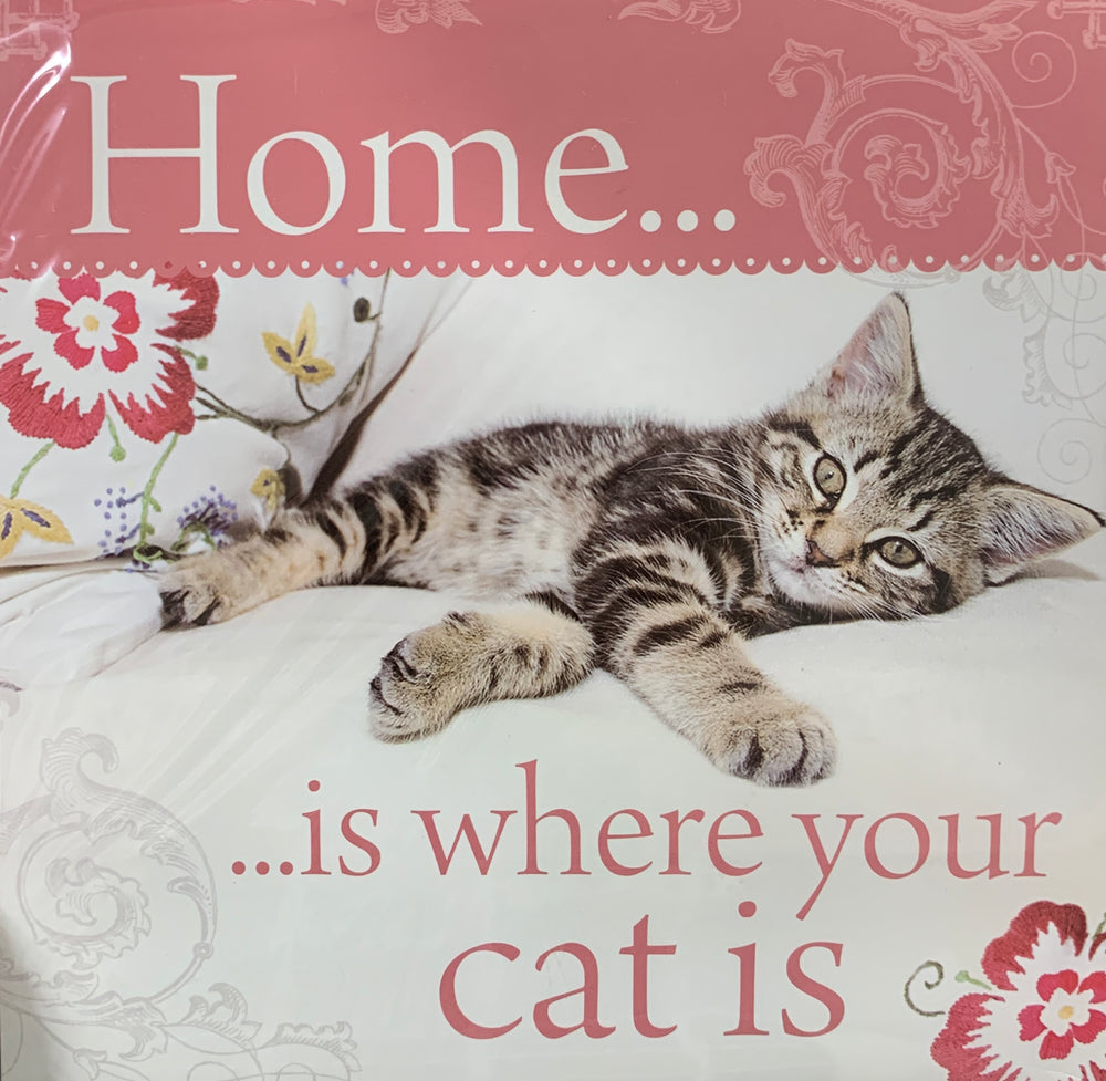 Sentiment Kitchen Towel - Home is Where your Cat Is