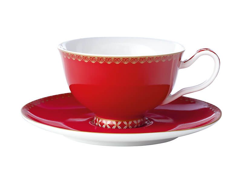 Maxwell & Williams Silk Road Cup & Saucer Classic Red