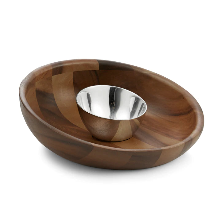Nambé Luna Chip & Dip Bowl