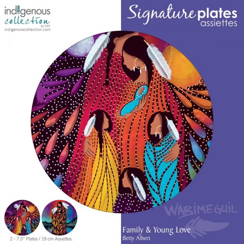 Indigenous Art Plate set of 2 / Family & Young Love
