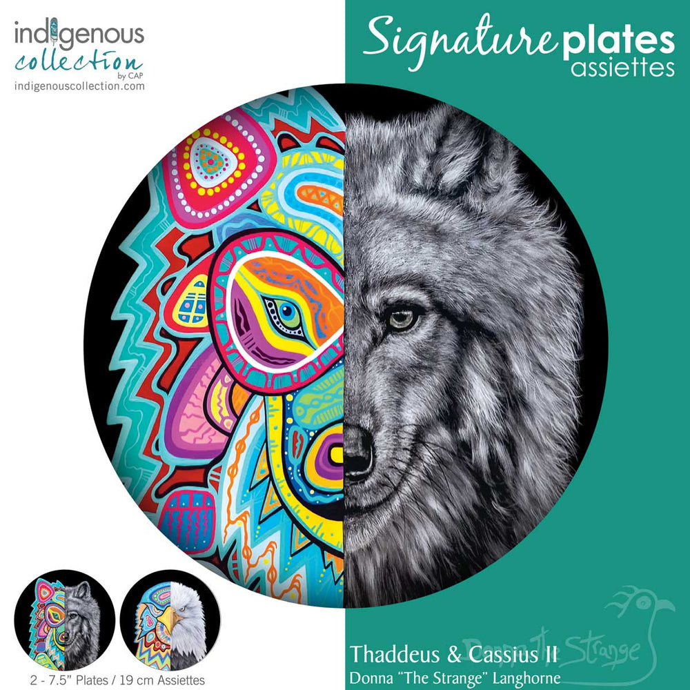 Indigenous Art Plate set of 2 / Thaddeus & Cassius