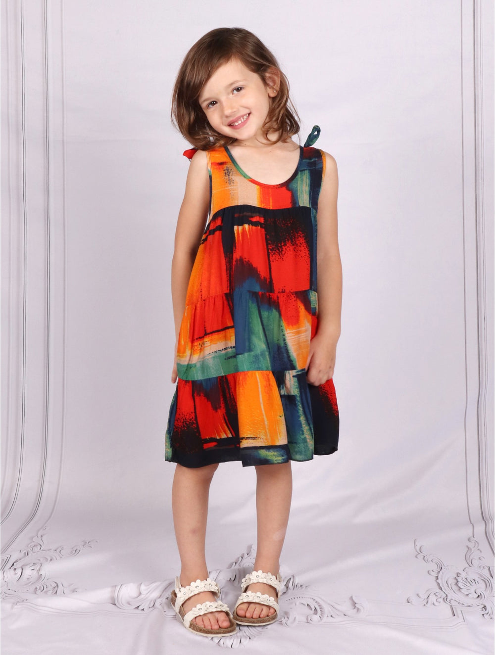 Grand-Kids Supersoft Summer Dress with Bow Tie (CL153113)