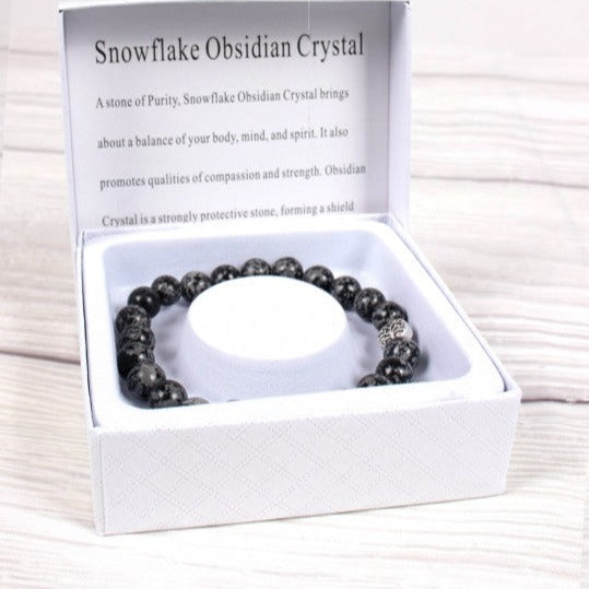 Grand-Blessing Bead Bracelet Snowflake Obsidian (BR1242)