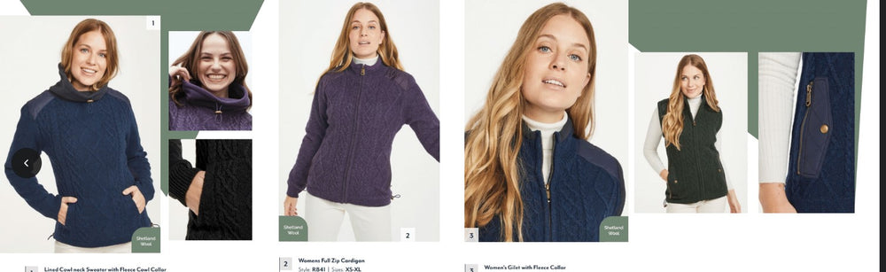 Aran Wool Lined Zippered Sweater with Shoulder Patches Heather (R841750)